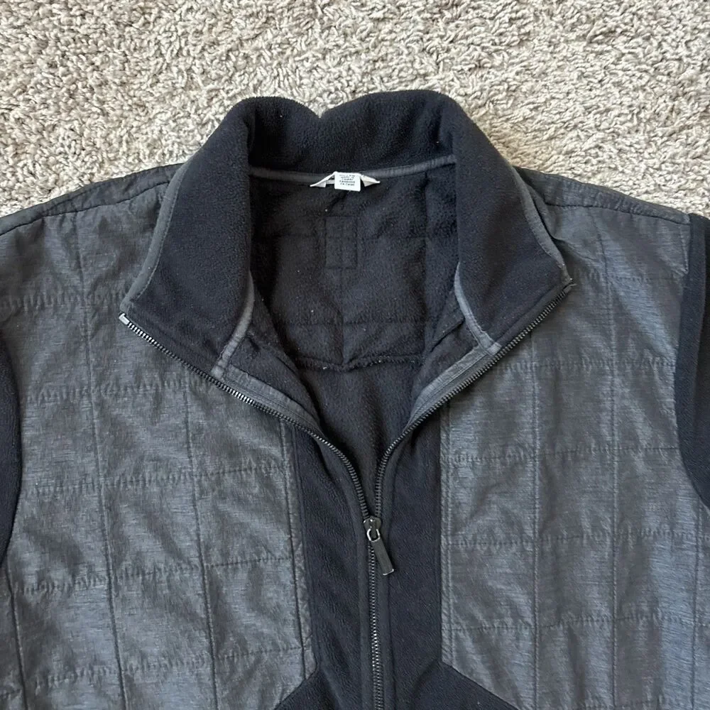 Calvin Klein Jacket Mens XL Black Full Zip Fleece Polyester Jacket Vintage New